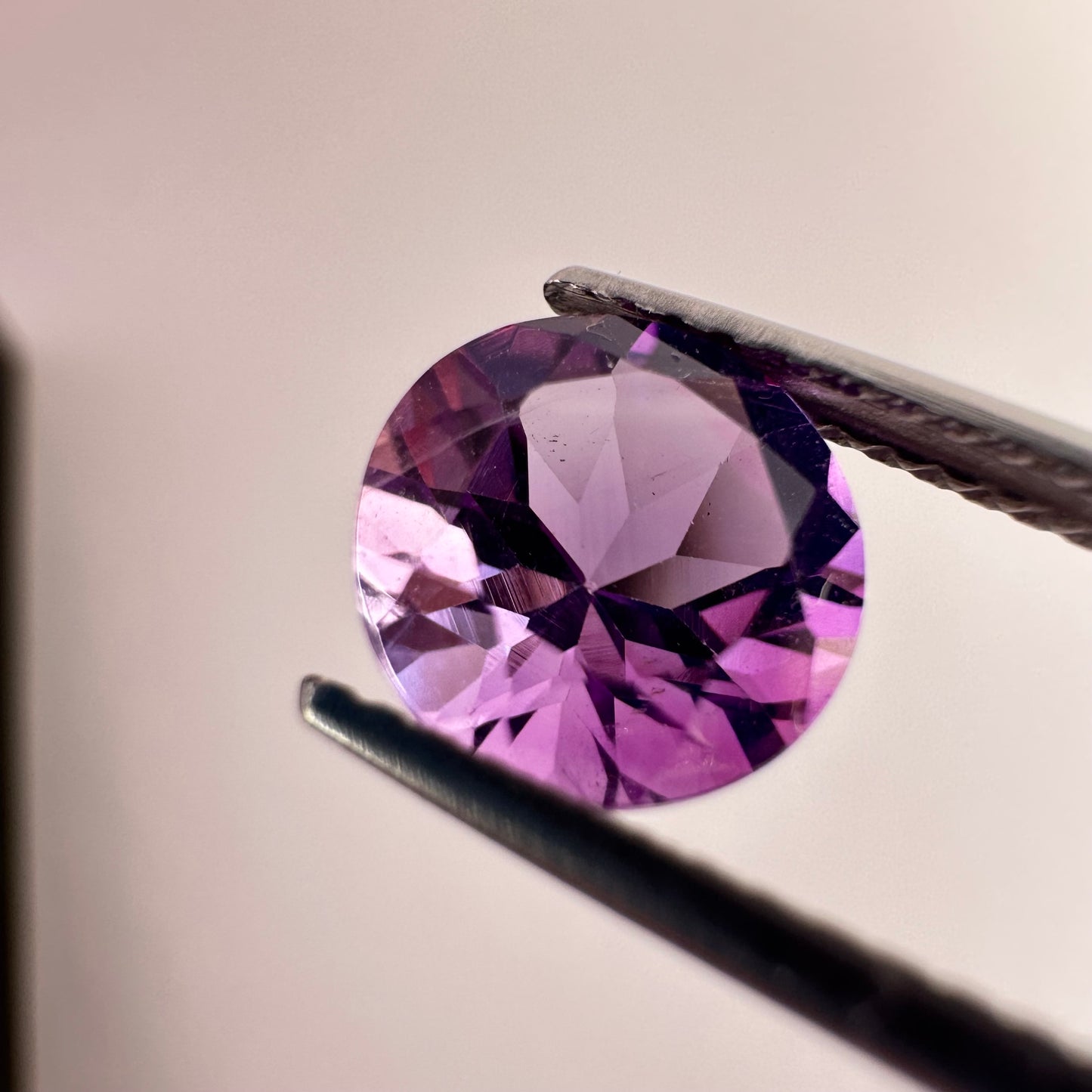 Vibrant Amethyst Round Intense Purple