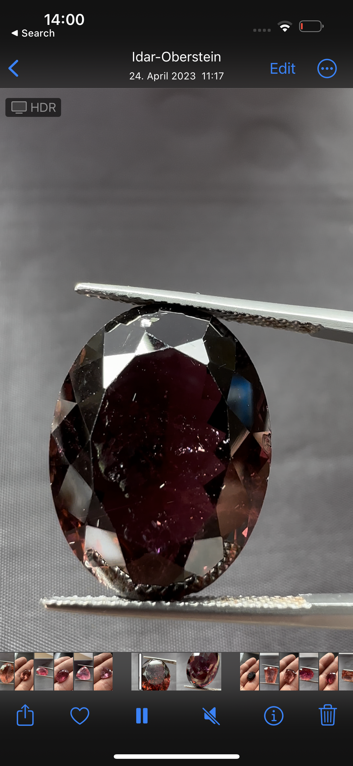 Dunkelweinroter ovaler facettierter Turmalin 17,02 ct