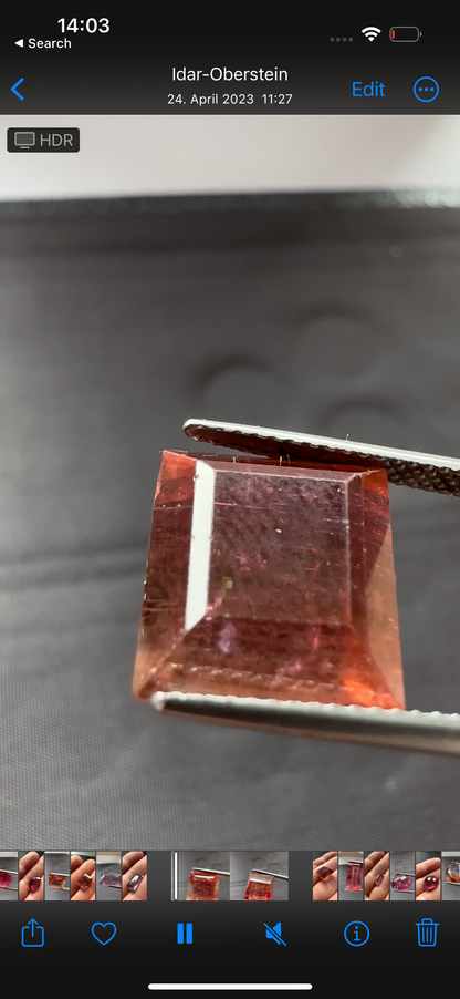Red Tourmaline Baguette Loose Stone, 12.60 ct, 12.5x11.5 mm – view 2 of 3