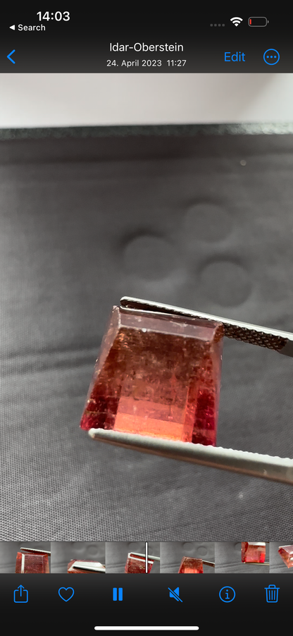 Red Tourmaline Baguette Loose Stone, 12.60 ct, 12.5x11.5 mm – view 3 of 3