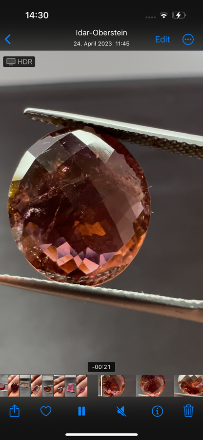 Purple Tourmaline Oval Loose Stone, 5.07 ct, 13.8x12 mm – view 1 of 3