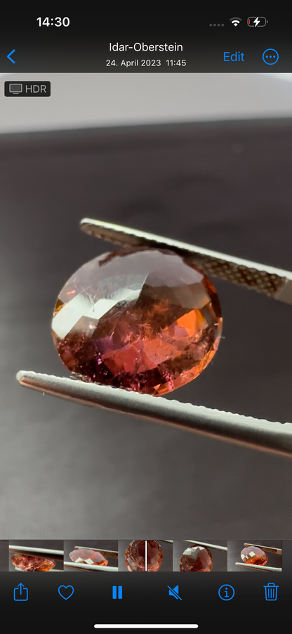 Purple Tourmaline Oval Loose Stone, 5.07 ct, 13.8x12 mm – view 2 of 3