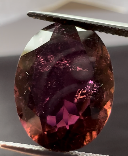 Purple Tourmaline Oval Loose Stone, 8.51 ct, 16.6x11.8 mm – view 2 of 3
