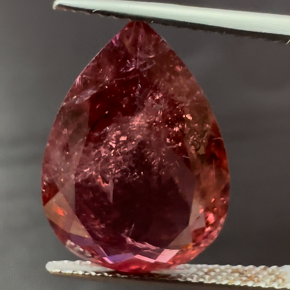 Purple Tourmaline Pear Loose Stone, 8.46 ct, 17.3x12.4 mm – view 2 of 3