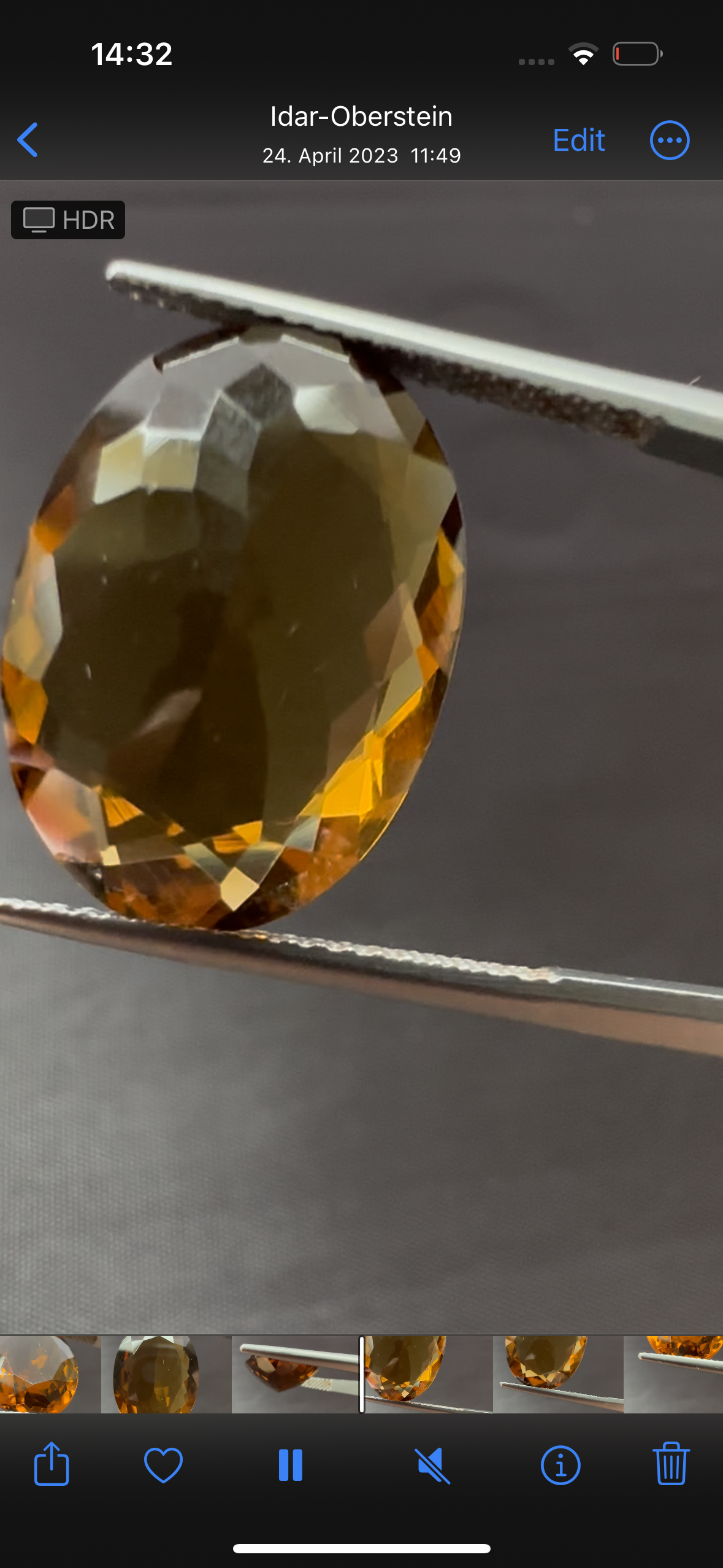 Eb001371 Greenish-Orange Tourmaline, Oval star cut, 9.19cts, 18.0x13.0x6.5mm