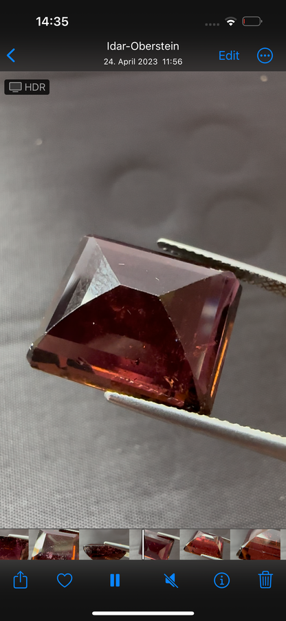 Purple Tourmaline Rectangular Loose Stone, 15.95 ct, 16.4x14 mm – view 3 of 3