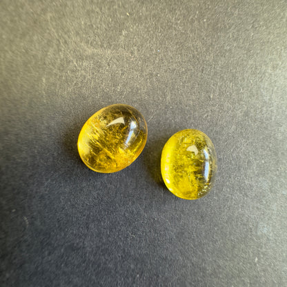 Yellow Tourmaline Oval Cabochon Pair, 4.83 ct, 12x9.8 mm – view 1 of 4