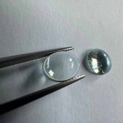 Blue Aquamarine Oval Loose Stone Pair, 5.4 ct, 10x8 mm – view 1 of 3