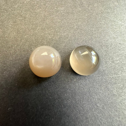 Grey Moonstone Round Cabochon Pair – view 1 of 3