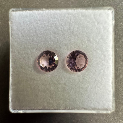 Pink Tourmaline Round Faceted Loose Stone Pair, 0.97 ct – view 3 of 4