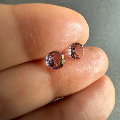 Pink Tourmaline Round Faceted Loose Stone Pair, 0.97 ct – view 4 of 4