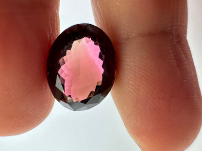 Purple Tourmaline Oval Loose Stone, 7.78 ct, 13.2x10.3 mm – view 1 of 3