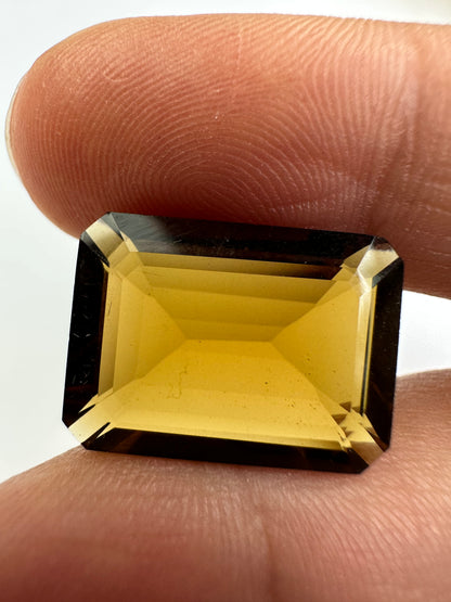 Yellow Tourmaline Rectangular Loose Stone, 11.74 ct, 18x13 mm – view 3 of 3