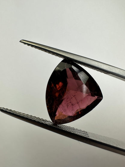 Purple Tourmaline Triangular Faceted Loose Stone, 6.09 ct, 12.7x14 mm – view 3 of 3