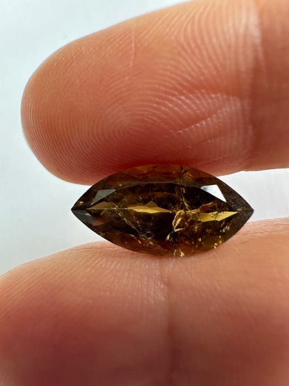 Brown Tourmaline Marquise Loose Stone, 3.92 ct, 15.7x8.0 mm – view 1 of 3