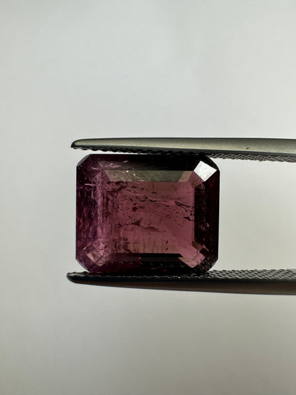 Purple Tourmaline Rectangular Loose Stone, 6.16 ct, 12.2x10 mm – view 1 of 3