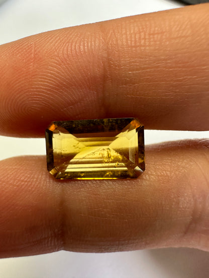 Yellow Tourmaline Rectangular Loose Stone, 3.78 ct, 13.2x8.2 mm – view 1 of 3
