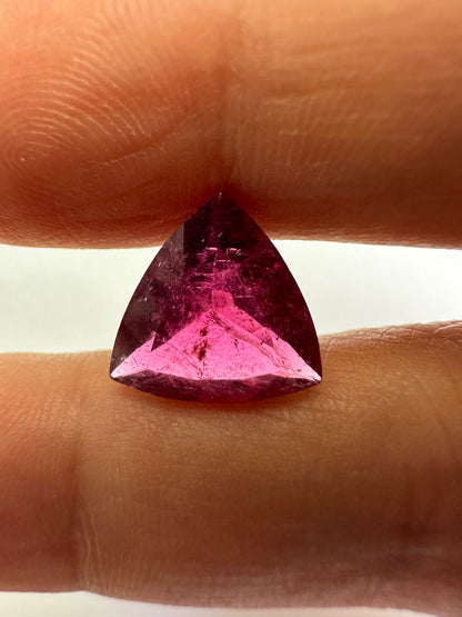 Pink Tourmaline Triangular Loose Stone, 3.80 ct, 11.5x11.2 mm – view 1 of 3