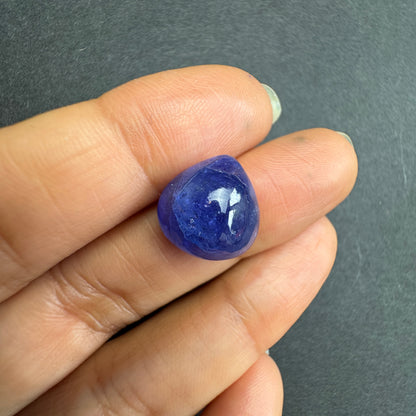 Blue Tanzanite Drop Loose Stone, 10.94 ct, 13x13 mm – view 2 of 3