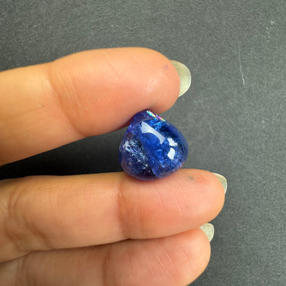 Blue Tanzanite Drop Loose Stone, 15.77 ct, 15.5x15.5 mm – view 2 of 3