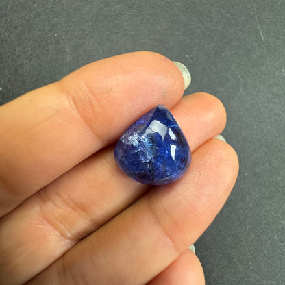 Blue Tanzanite Drop Loose Stone, 15.77 ct, 15.5x15.5 mm – view 1 of 3