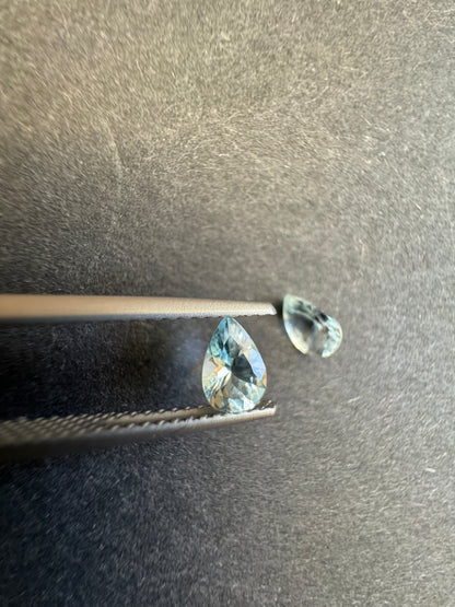 Aquamarine Drop Loose Stone Pair, 0.70 ct, 6.3x4 mm – view 3 of 4