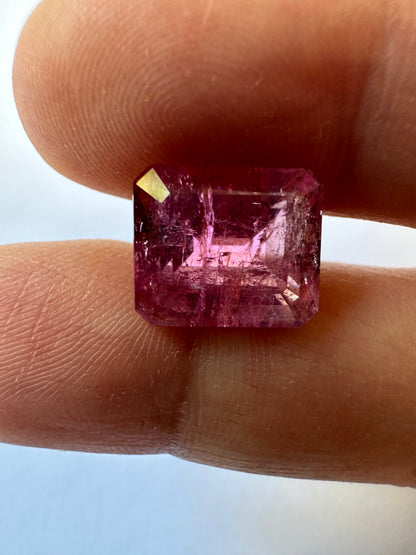 Purple Tourmaline Rectangular Loose Stone, 5.47 ct, 11x9.4 mm – view 1 of 3