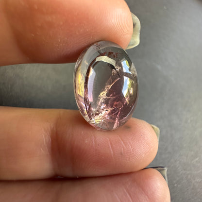 Pink Tourmaline Oval Cabochon, 14.48 ct, 19x14 mm – view 3 of 4