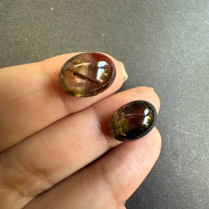 Brown Tourmaline Oval Cabochon Pair, 8.20 ct, 14x10 mm – view 4 of 5