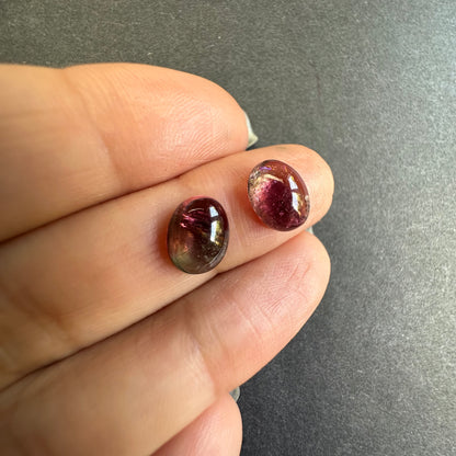 Pink Tourmaline Oval Cabochon Pair, 4.20 ct, 9x7 mm – view 4 of 5