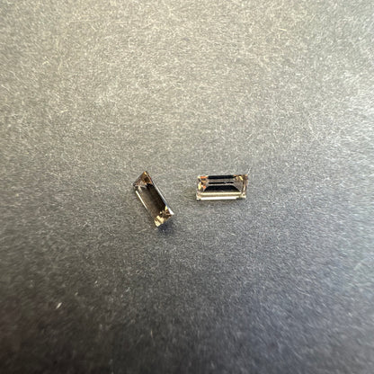 Grey Quartz Rectangular Loose Stone Pair, 0.65 ct, 5.9x3.0 mm – view 1 of 3