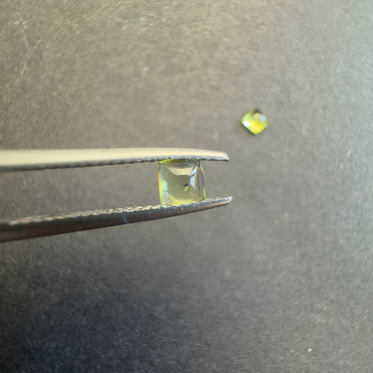Green Peridot Square Cabochon Pair, 0.60 ct, 4.0x3.9 mm – view 2 of 3