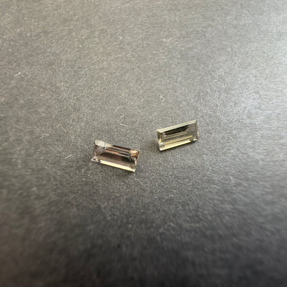 Grey Smoky Quartz Baguette Cut Loose Stone Pair, 0.55 ct, 5.9x2.9 mm – view 1 of 3