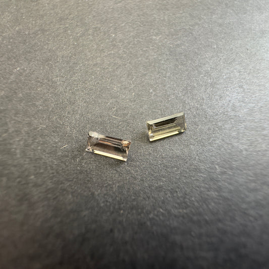 Smokey Quartz Pair, Emerald Cut, approx. 5.9x2.9mm & 5.8x2.9mm, 0.55cts