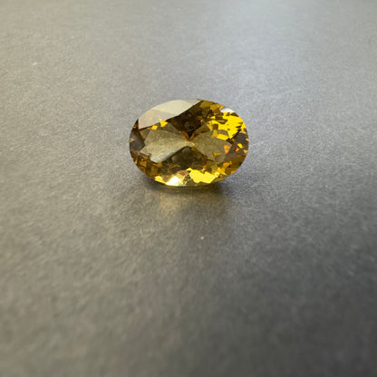 Yellow Citrine Oval Faceted Loose Stone, 12.54 ct, 18.1x13.1 mm – view 2 of 4