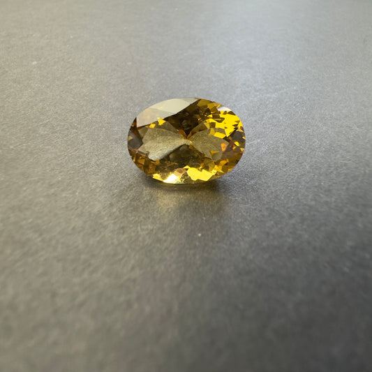 Dazzling  Lemonade Yellow Citrine Oval Faceted  12.54cts 18.1x13.1mm