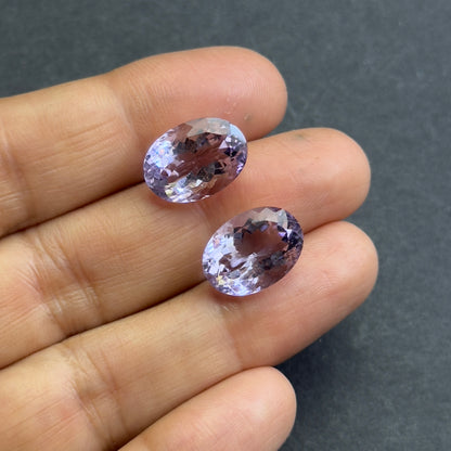 Purple Amethyst Oval Faceted Loose Stone Pair – view 4 of 4