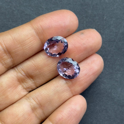 Purple Amethyst Oval Faceted Loose Stone Pair – view 3 of 4