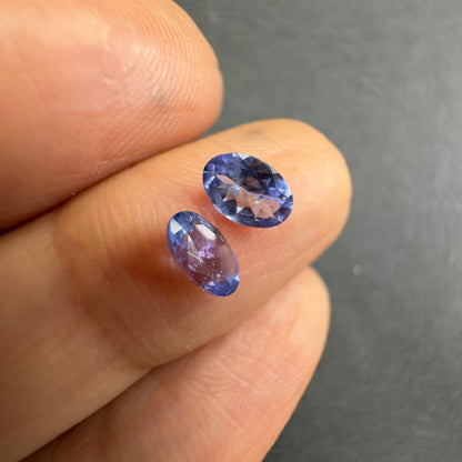 Blue Tanzanite Oval Faceted Loose Stone Pair – view 2 of 3