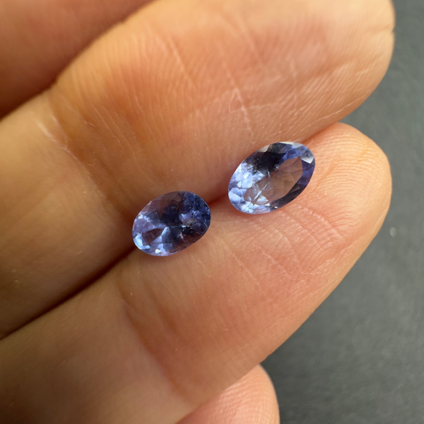 Tanzanite Natural Blue Faceted Pair Oval Shape