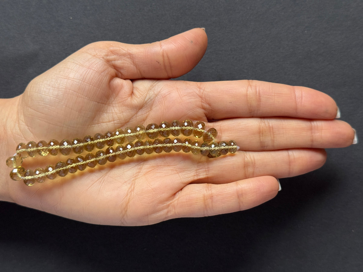 Natürlicher Citrin facettierte runde Scheibe Perlenstrang 240.35cts – Hellgelb – 22.5cm