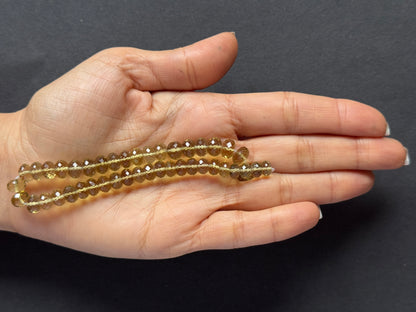 Natürlicher Citrin facettierte runde Scheibe Perlenstrang 240.35cts – Hellgelb – 22.5cm