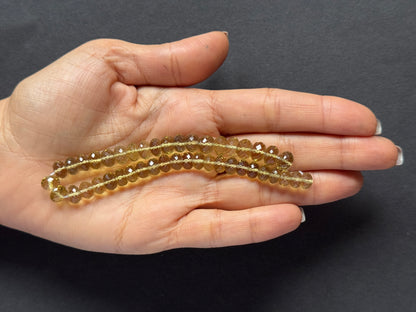 Natürlicher Citrin facettierte runde Scheibe Perlenstrang 240.35cts – Hellgelb – 22.5cm