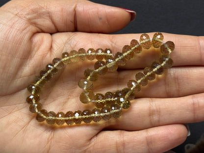 Natürlicher Citrin facettierte runde Scheibe Perlenstrang 240.35cts – Hellgelb – 22.5cm
