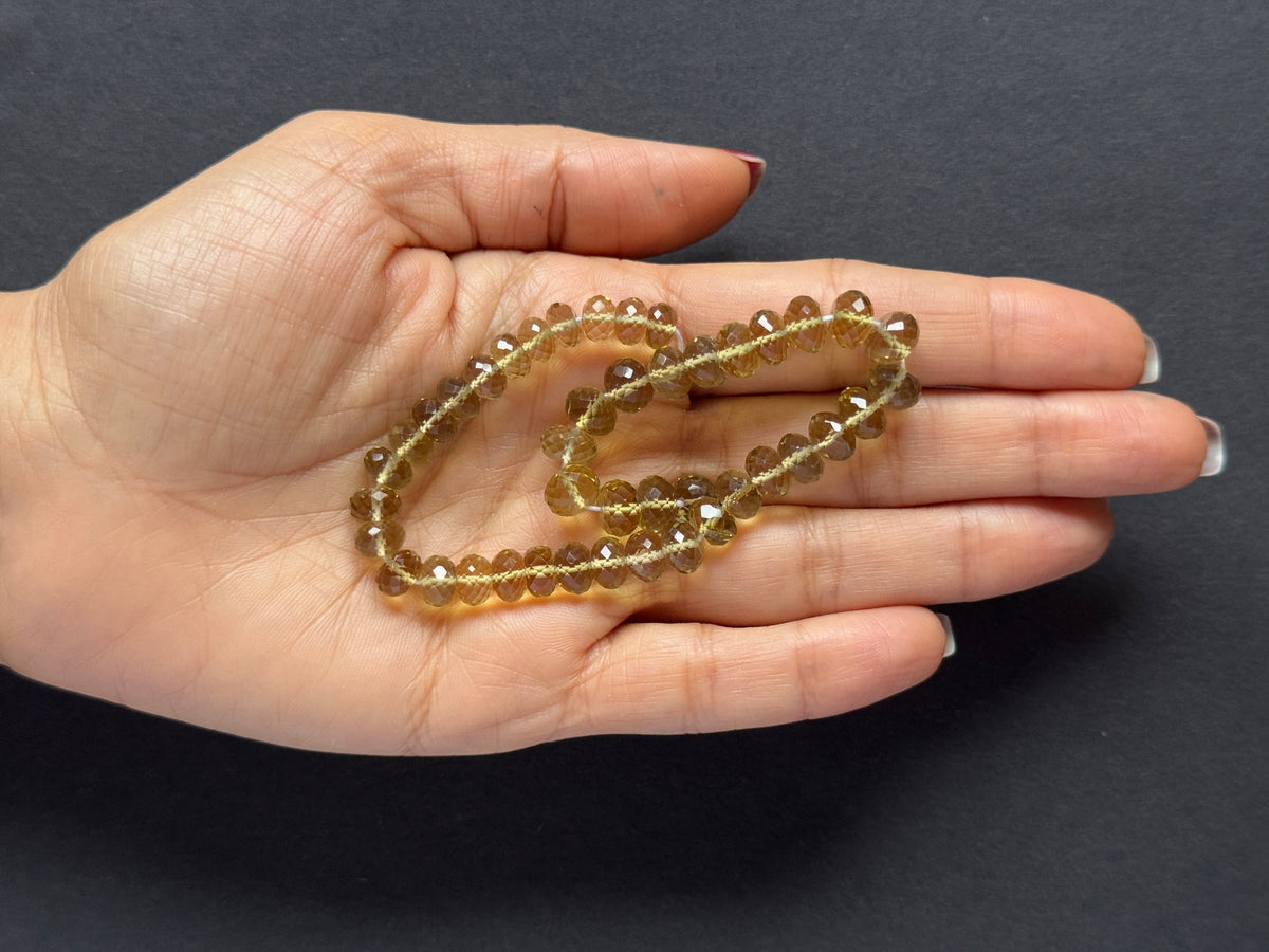 Natürlicher Citrin facettierte runde Scheibe Perlenstrang 240.35cts – Hellgelb – 22.5cm