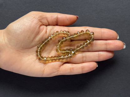 Natürlicher Citrin facettierte runde Scheibe Perlenstrang 240.35cts – Hellgelb – 22.5cm