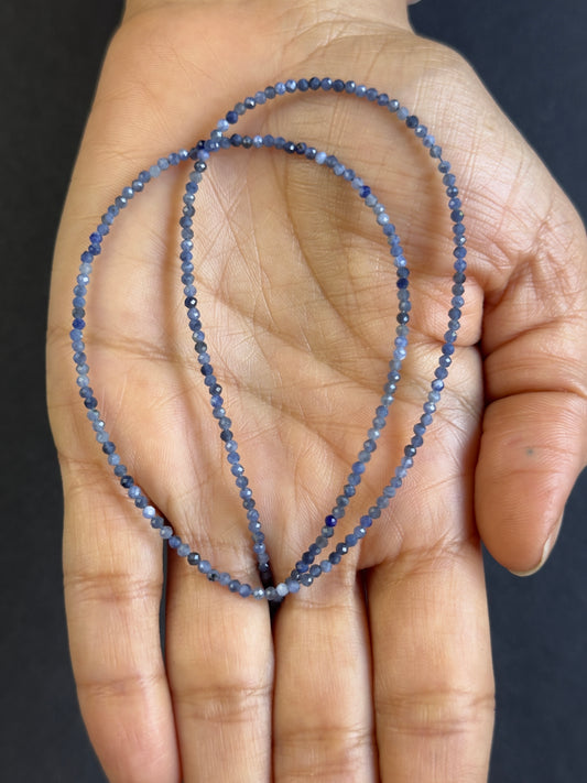 Vibrant Blue Dimensions ! Tanzanite Rondelle fac. Beads Approx. 43 cm