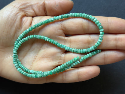 Standout Emerald Beads Faceted Rondelle Beads Strand 49, 10cts
