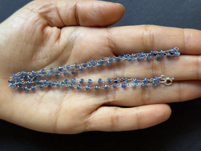 Silver Sapphire Rondelle Necklace, 29.71 ct, 46 cm – view 2 of 2