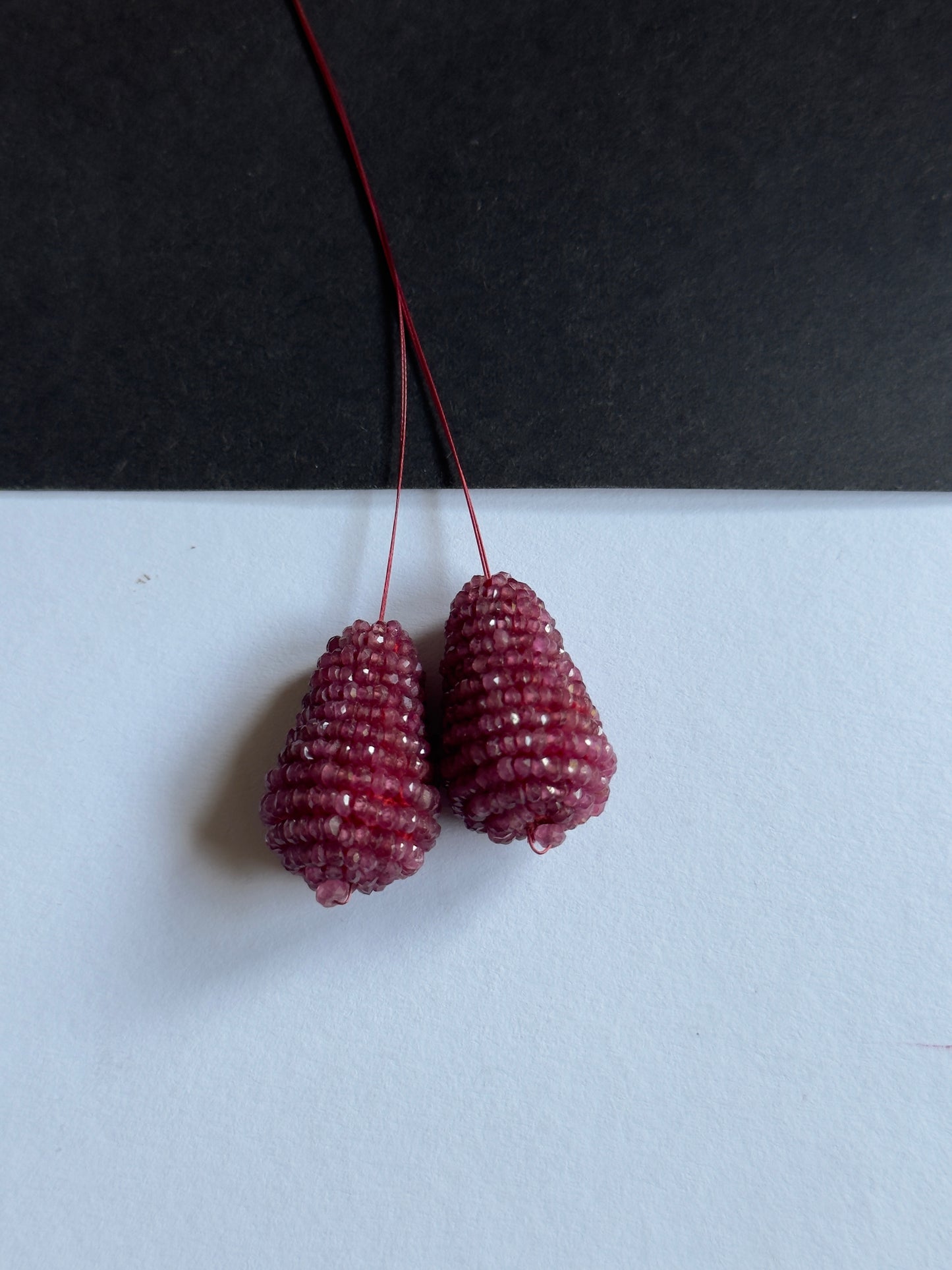 Ruby  Beautifully Accented by Luminous Pearls Arranged in a Delicate Floral Design.